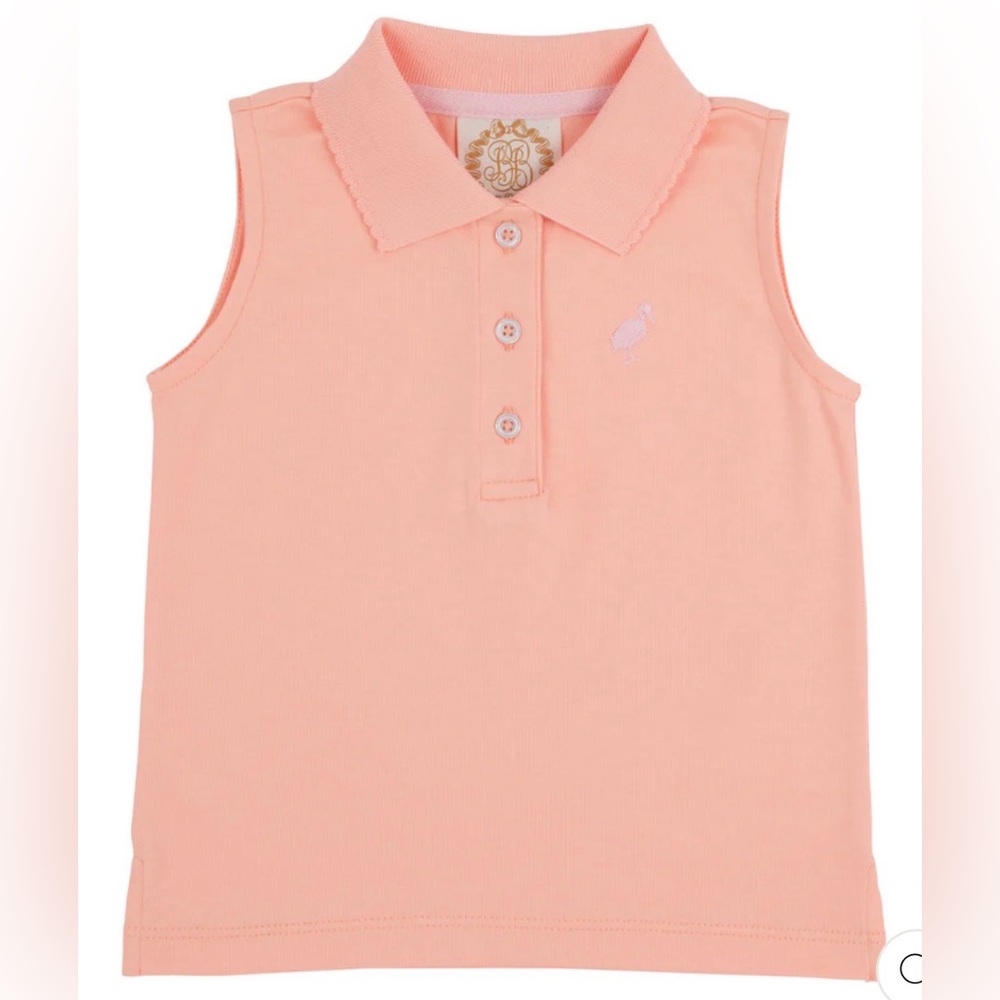 THE BEAUFORT BONNET COMPANY SLEEVELESS ANNA PRICE POLO POMPANO PEACH‎ Girl 10